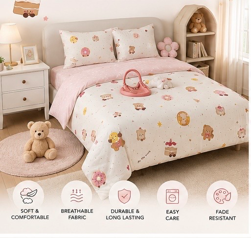 Donut Dreams- Comfy Cotton Blend Bedsheet