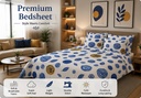 Circle Flower Print - Premium Cotton King Size Bedsheet
