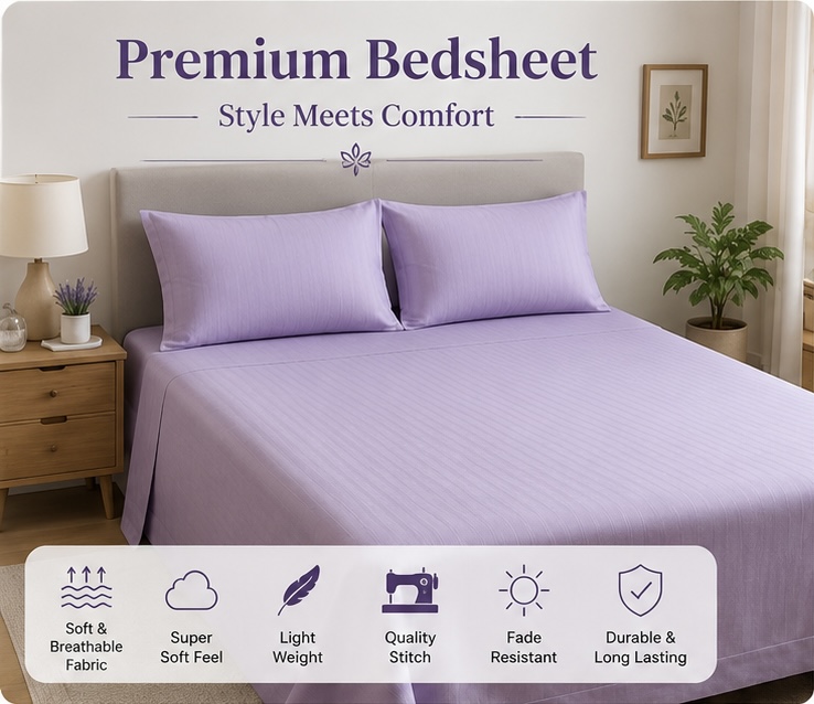 Lavender Mist Solid - Cotton Blend Jumbo King Size