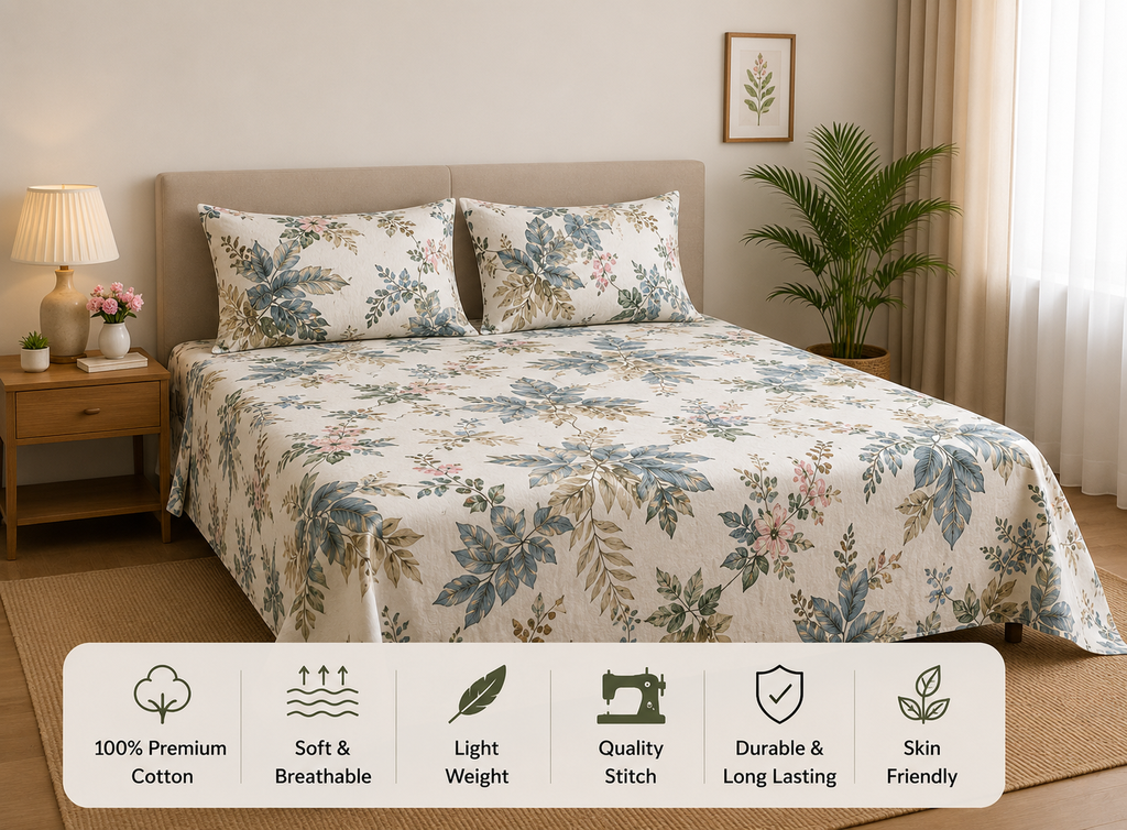 Forest love  – 100% Premium Cotton King Size Bedsheet