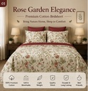 Rose Garden Elegance – 100% Premium Cotton King Size Bedsheet with 2 Pillow Covers | Soft, Breathable & Skin