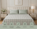 Olive Sage Check -100 % Pure Cotton King Size Bedsheet
