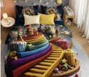 7D Dreamland Series – Rainbow Castle Kids Bedsheet