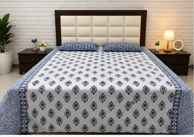 Paan Rajgharana Bedsheet -Pure Cotton King Size Bedsheet