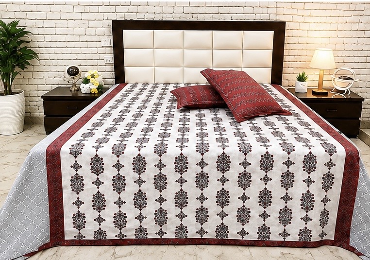 Rajgharana floral Bedsheet - Pure Cotton king size