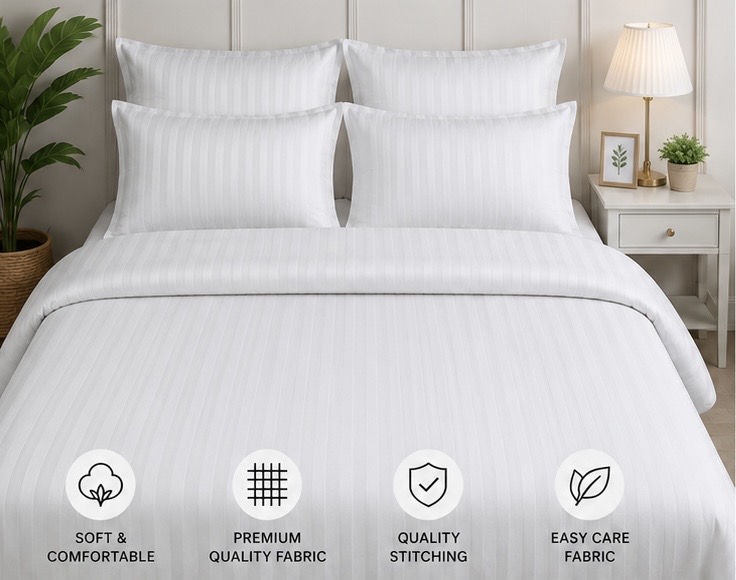 Clear White Solid - Cotton Blend Jumbo King Size