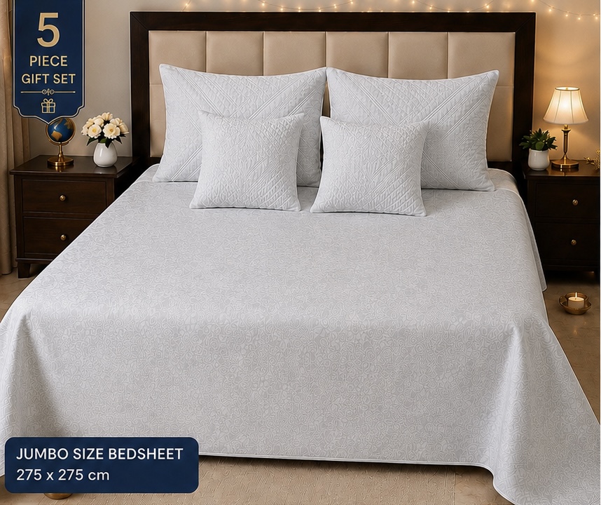 Grey Royale Quilted 5 Piece Set - Perfect Diwali Gift