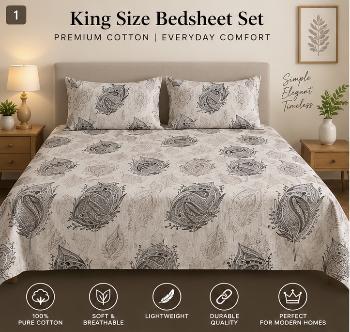 Regular Comfort King Size Bedsheet