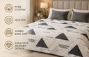 Black&White Pure Cotton Quilted Bed Cover – King Size | Exclusive Geometric Design